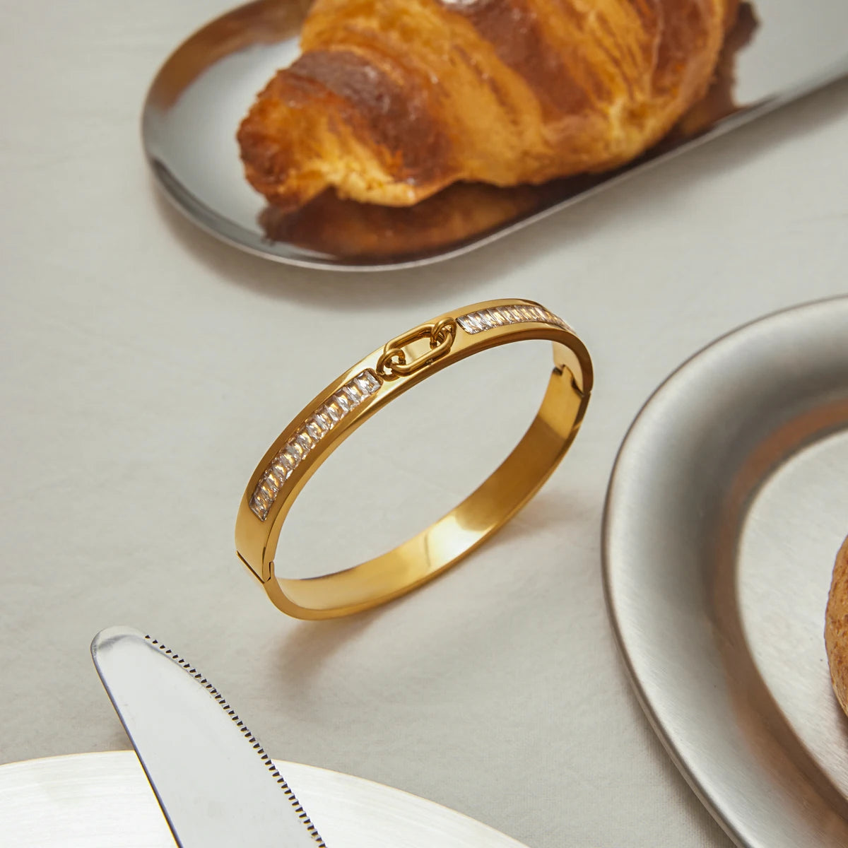 Crystal Ridge Gold Bangle