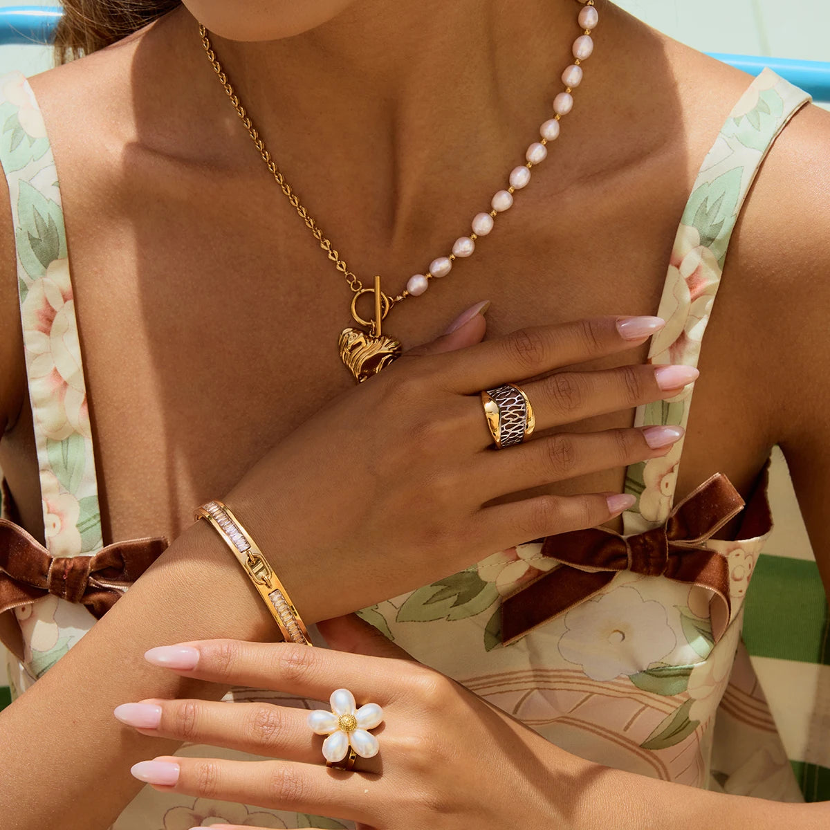 Crystal Ridge Gold Bangle