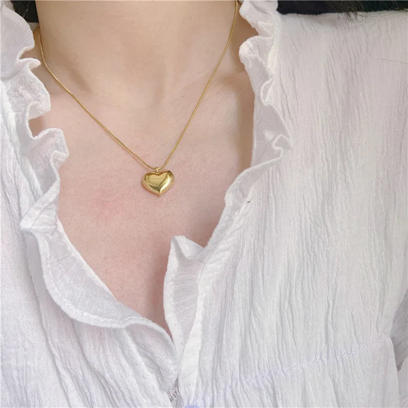 Golden Heart Pendant Necklace