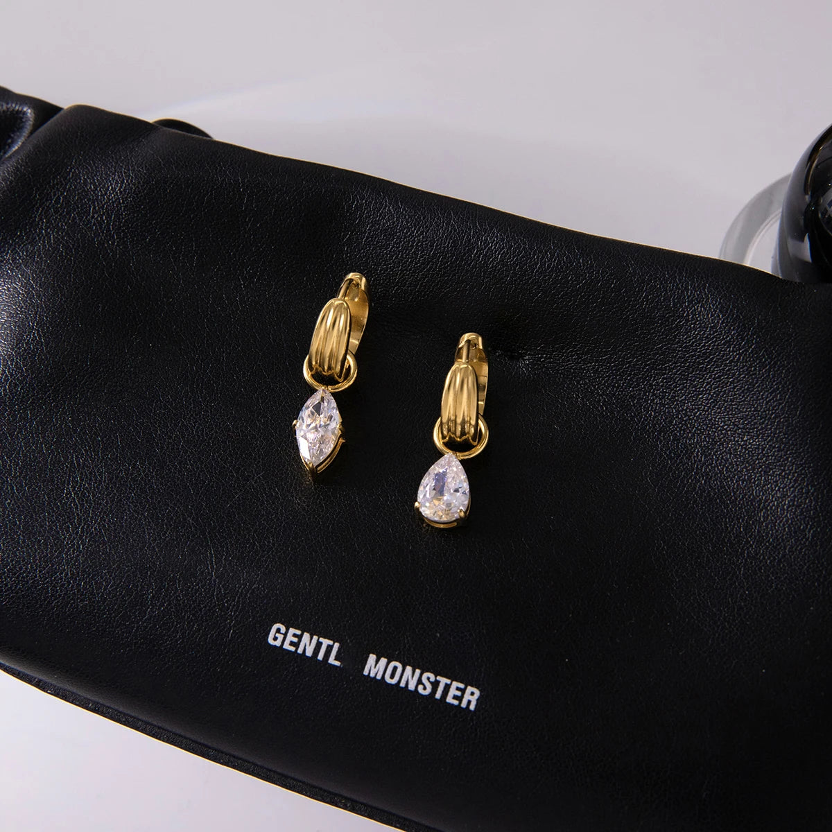 Crystal Drop Hoop Earrings