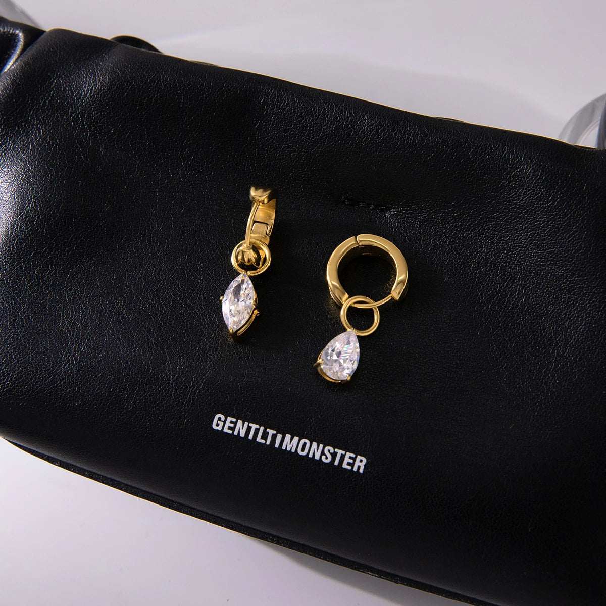 Crystal Drop Hoop Earrings
