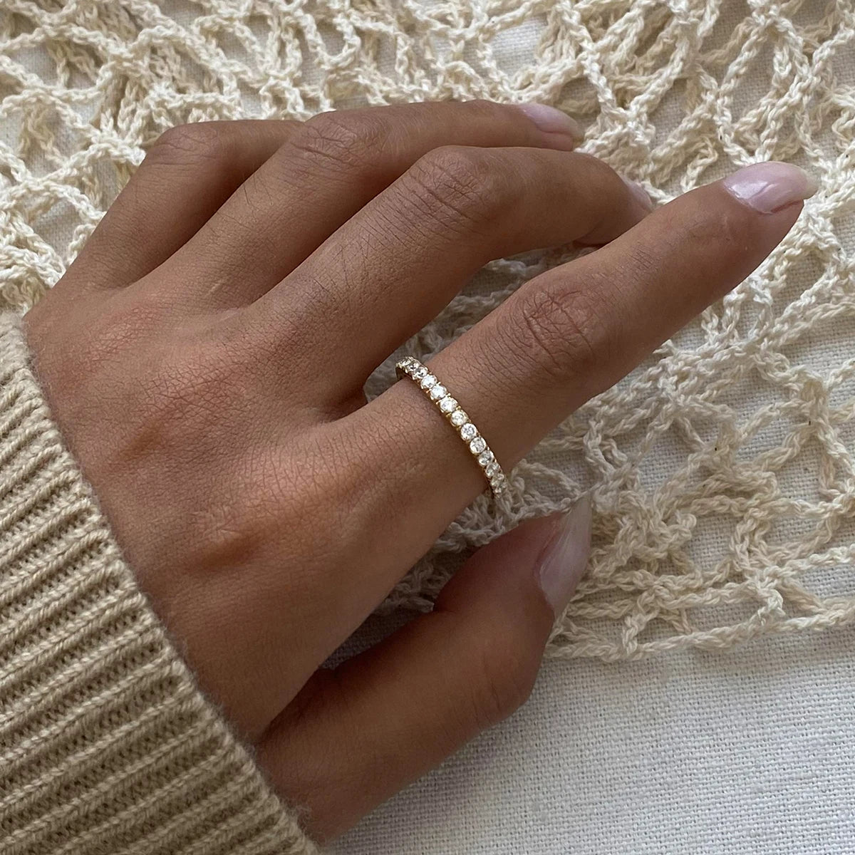 Bold & Slim CZ Ring