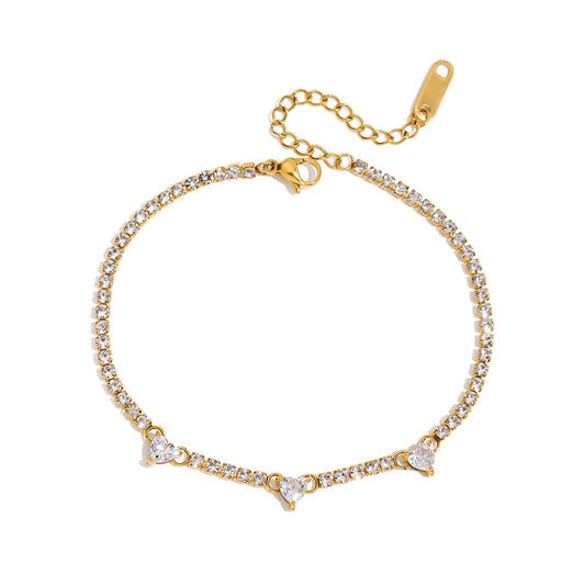 CZ Heart Bracelet