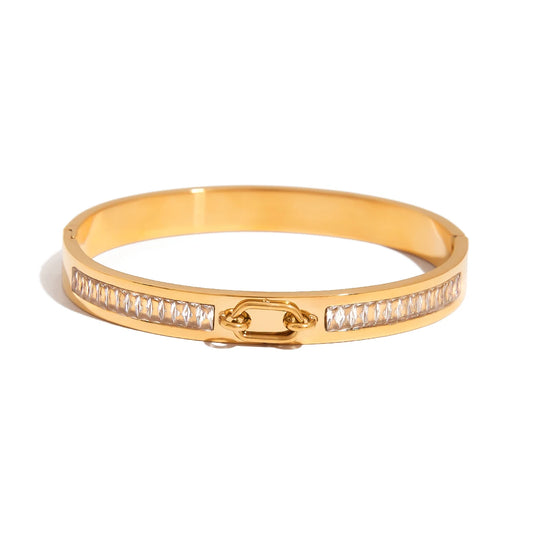 Crystal Ridge Gold Bangle