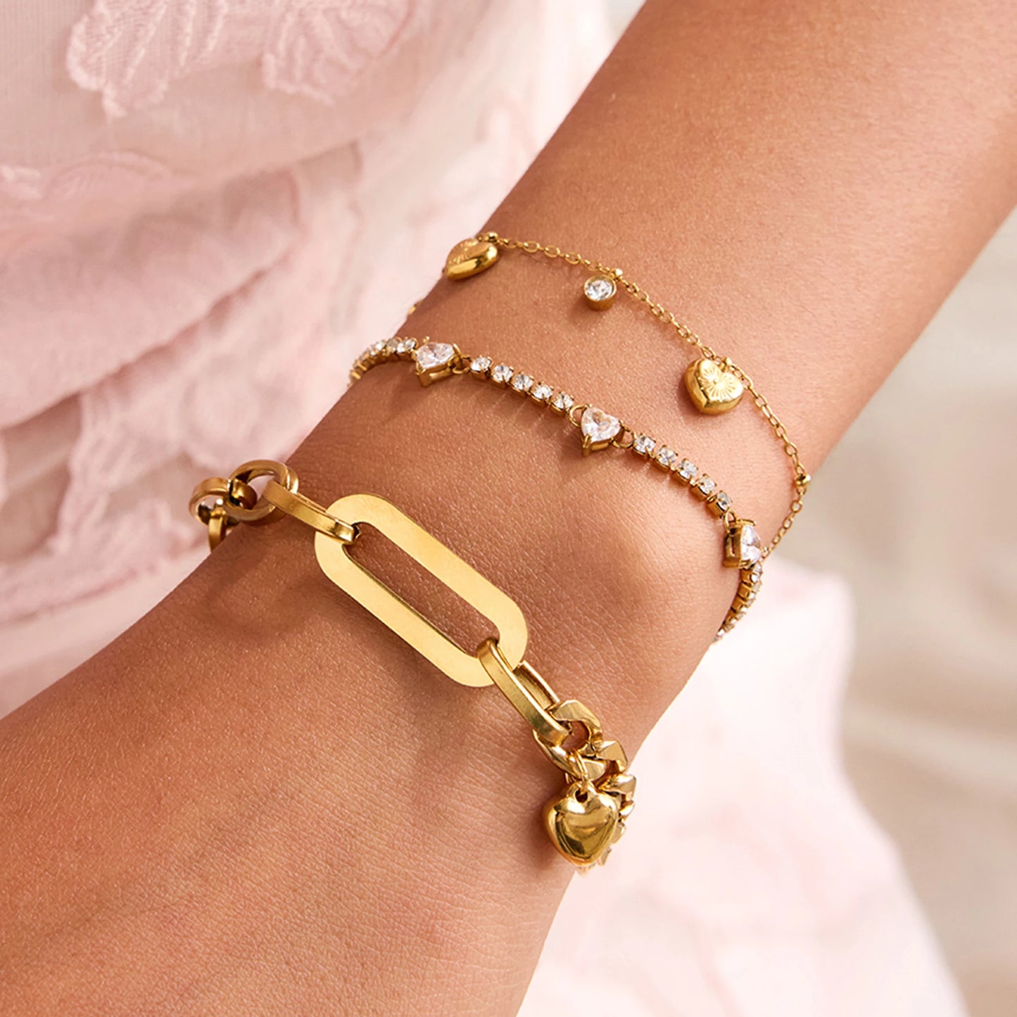 CZ Heart Bracelet