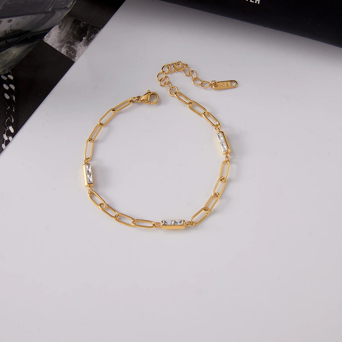 Crystal Baguette Chain Bracelet