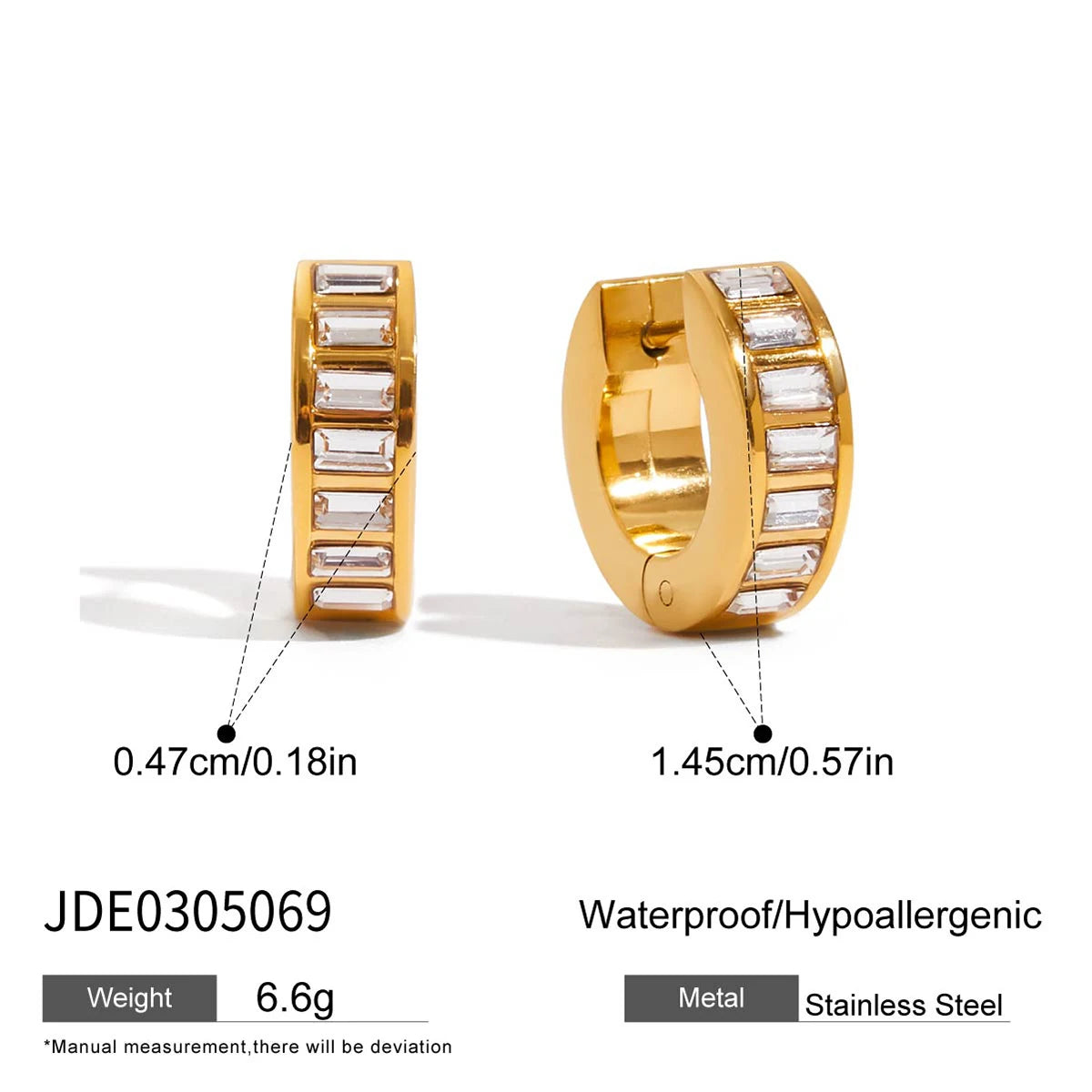 CZ Row Hoops Earrings