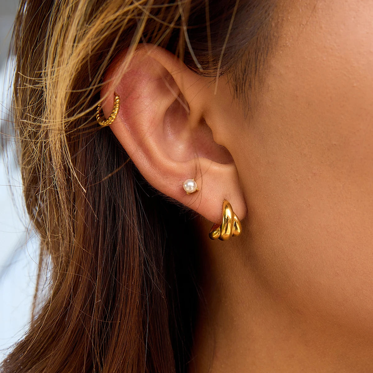 Polished Curve Layers Earrings
