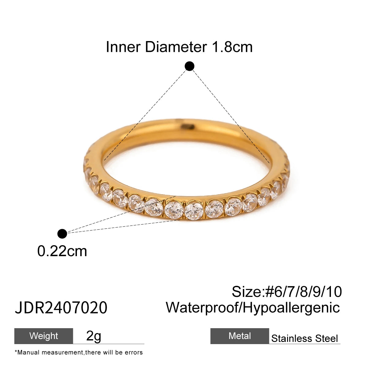 Bold & Slim CZ Ring