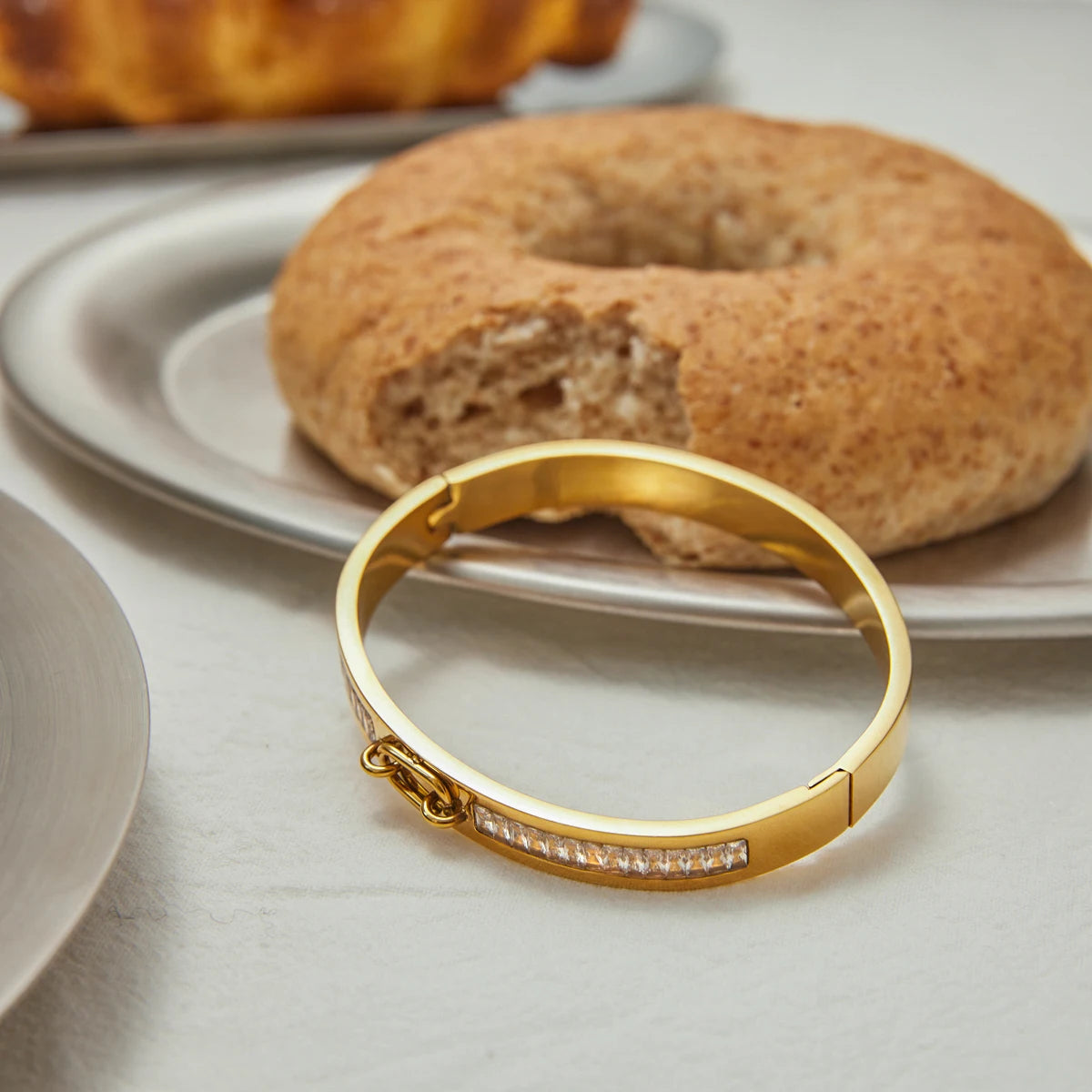 Crystal Ridge Gold Bangle