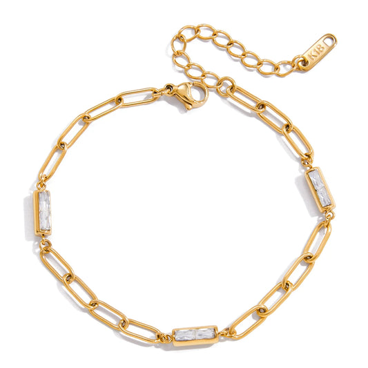 Crystal Baguette Chain Bracelet